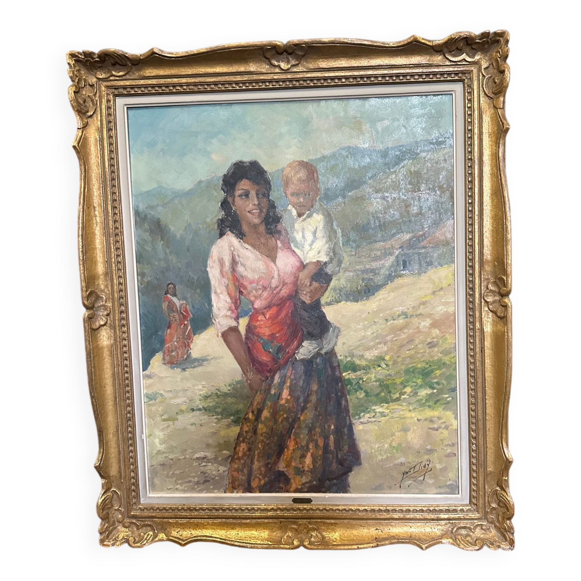 Oil on canvas Spanish Scene