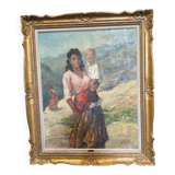 Oil on canvas Spanish Scene