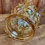 Vintage cut amber glass suspension globe.