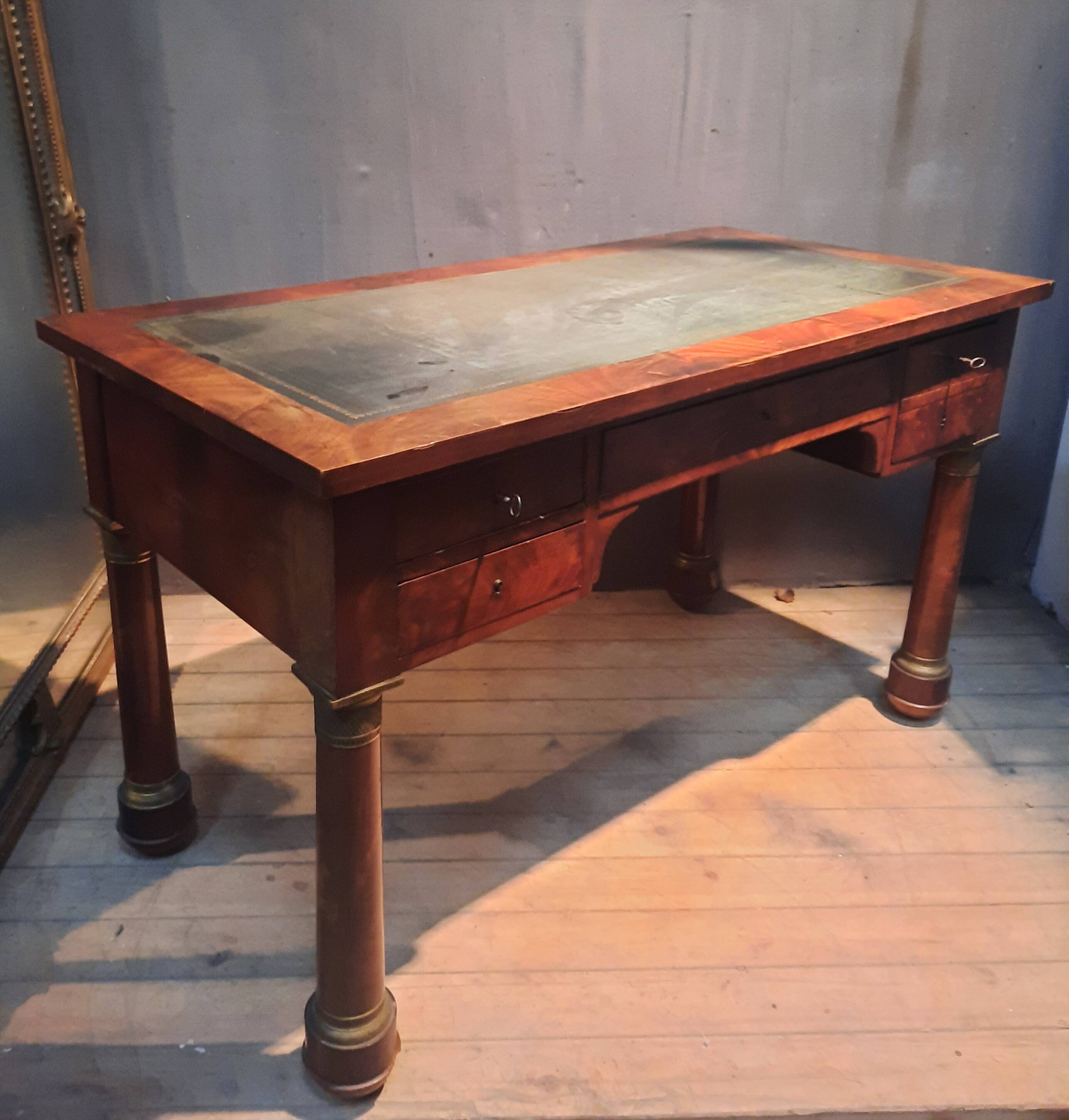 Mahogany desk from the Empire period.