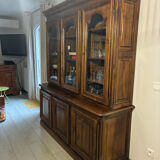 Library with 3 doors, Louis Philippe in French walnut.
