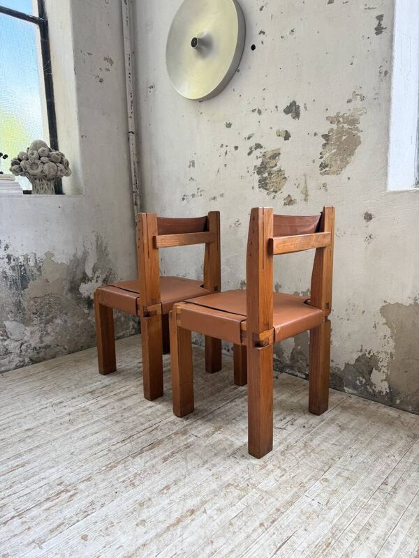 Paire de chaises Pierre Chapo S11