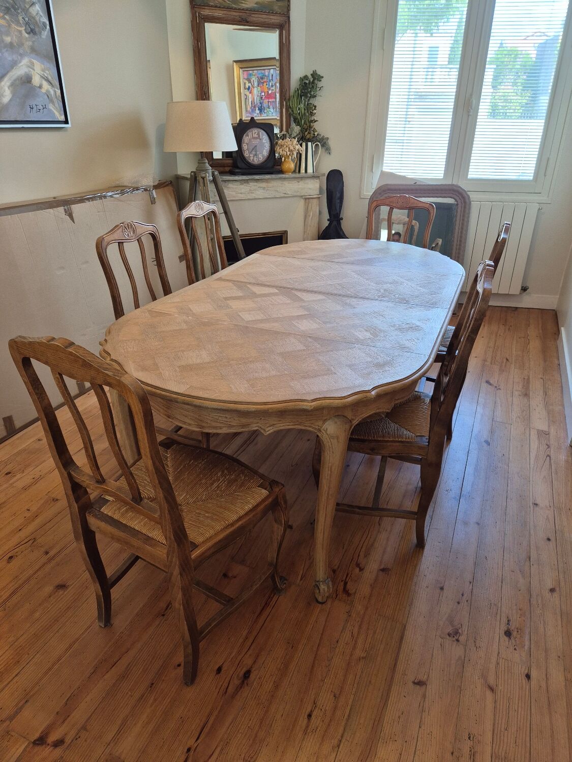 Extendable old wooden table