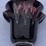 Ice bucket, vintage Vallauris glazed ceramic ice cubes