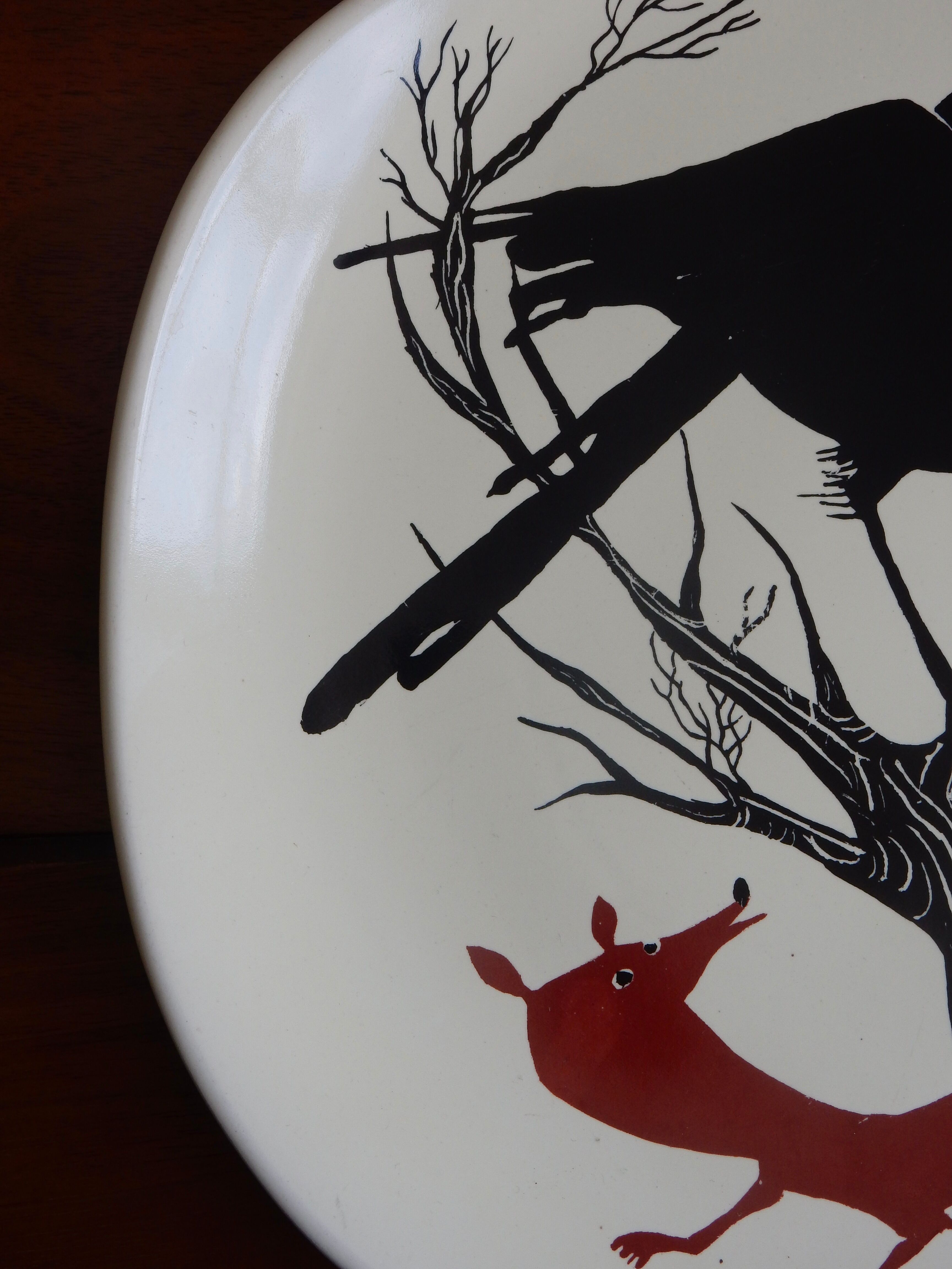 Decorative plate The raven and the fox Salins France