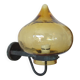 Scandinavian outdoor wall light in copper and amber glass