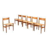 Hans Wegner model CH36 dining chairs in oak Carl Hansen & Son Denmark 1970