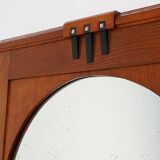 Art Deco Oak Wall Mirror, Belgium, circa 1915