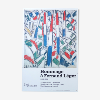 Affiche cartonnée " 14 juillet " Fernand Léger, années 80