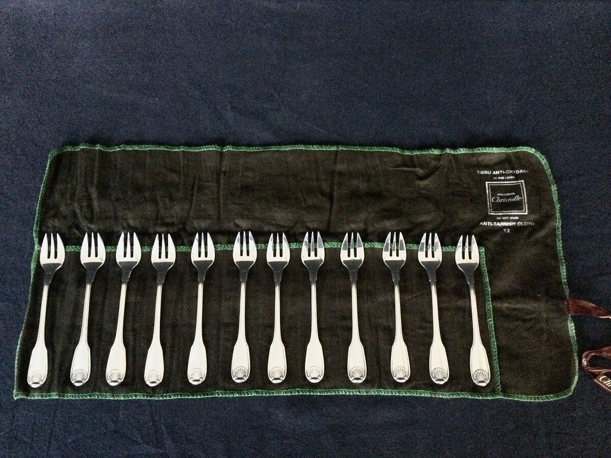 12 oyster forks christofle vendôme