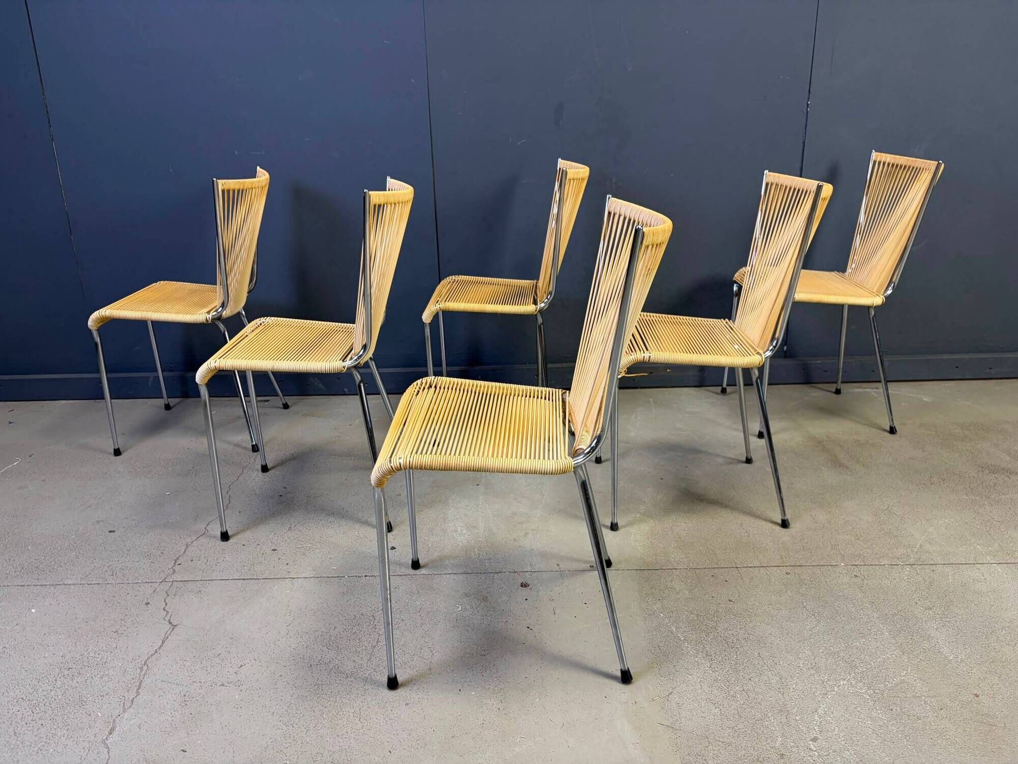 Chaises 'scoubidou' vintage, ensemble de 6 - années 1960