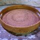 Round wicker tray