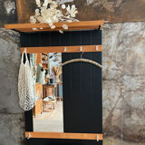 Teak & brass coat rack