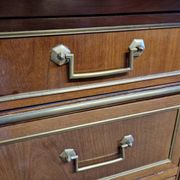 Commode en acajou et placage d'acajou époque Louis XVI, fin du 18ème s.