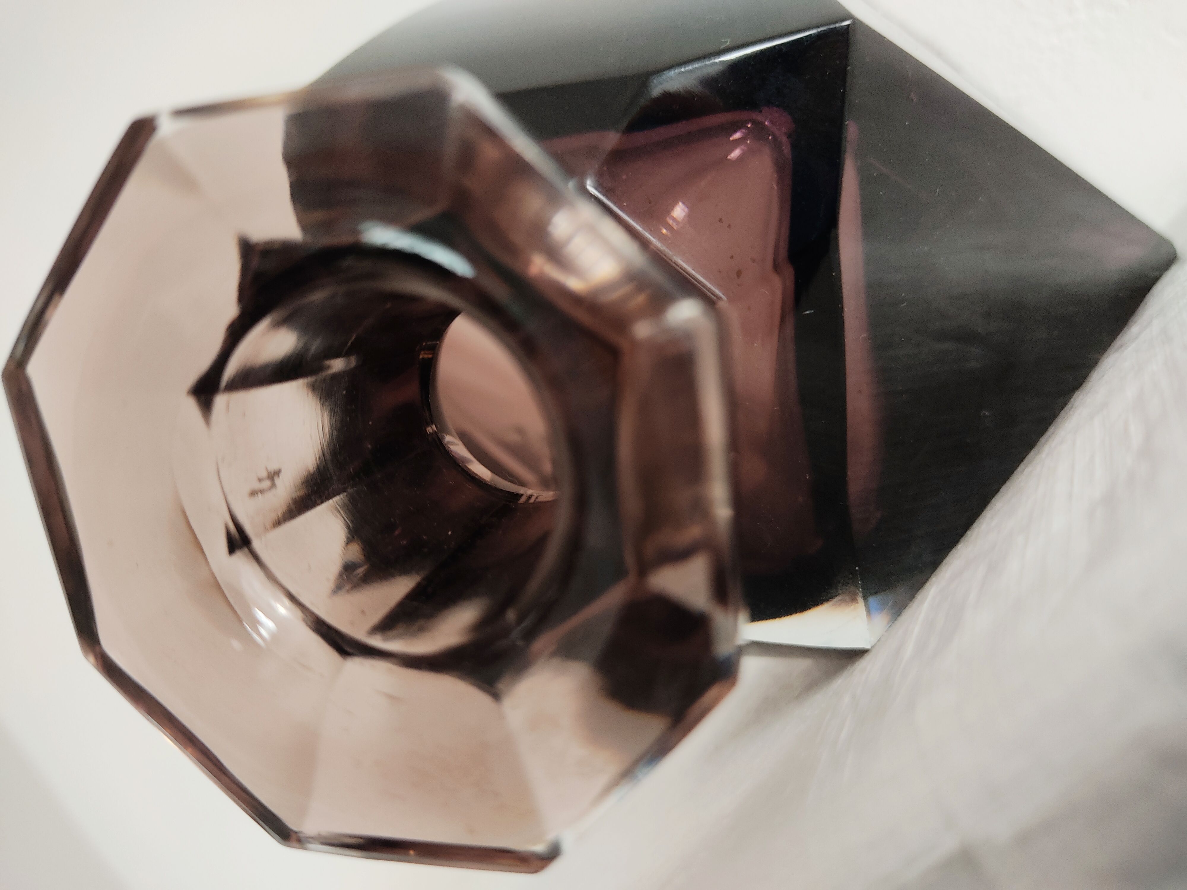 Val Saint Lambert crystal amethyst-coloured carafe