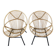 Rohe Noordwole 1950 vintage rattan and metal shell chairs