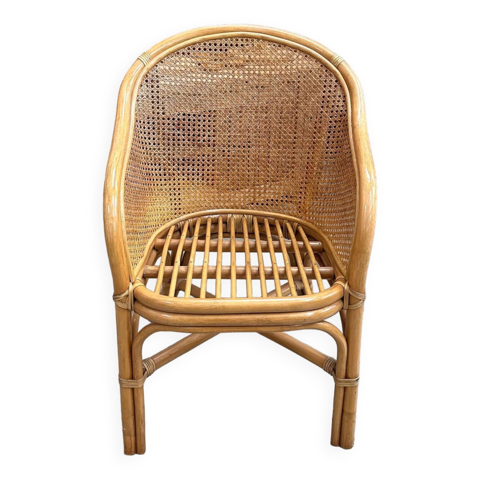 Rattan armchair 80s