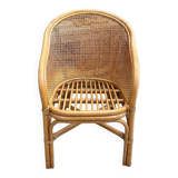 Rattan armchair 80s