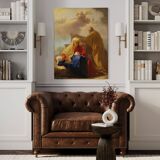 Antique Italian painting from the 18th century, Saint Joseph and the Virgin