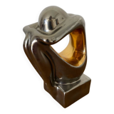 Antique GALOS Sculpture Grey & Gold Porcelain Design Decoration