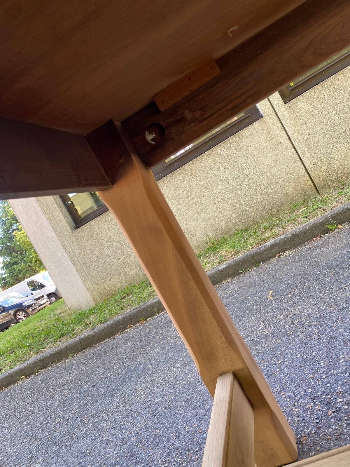 Renovated 1960s oak farmhouse dining table