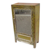 Buffet vintage miroir ancien meuble teck art deco patine verte d'origine