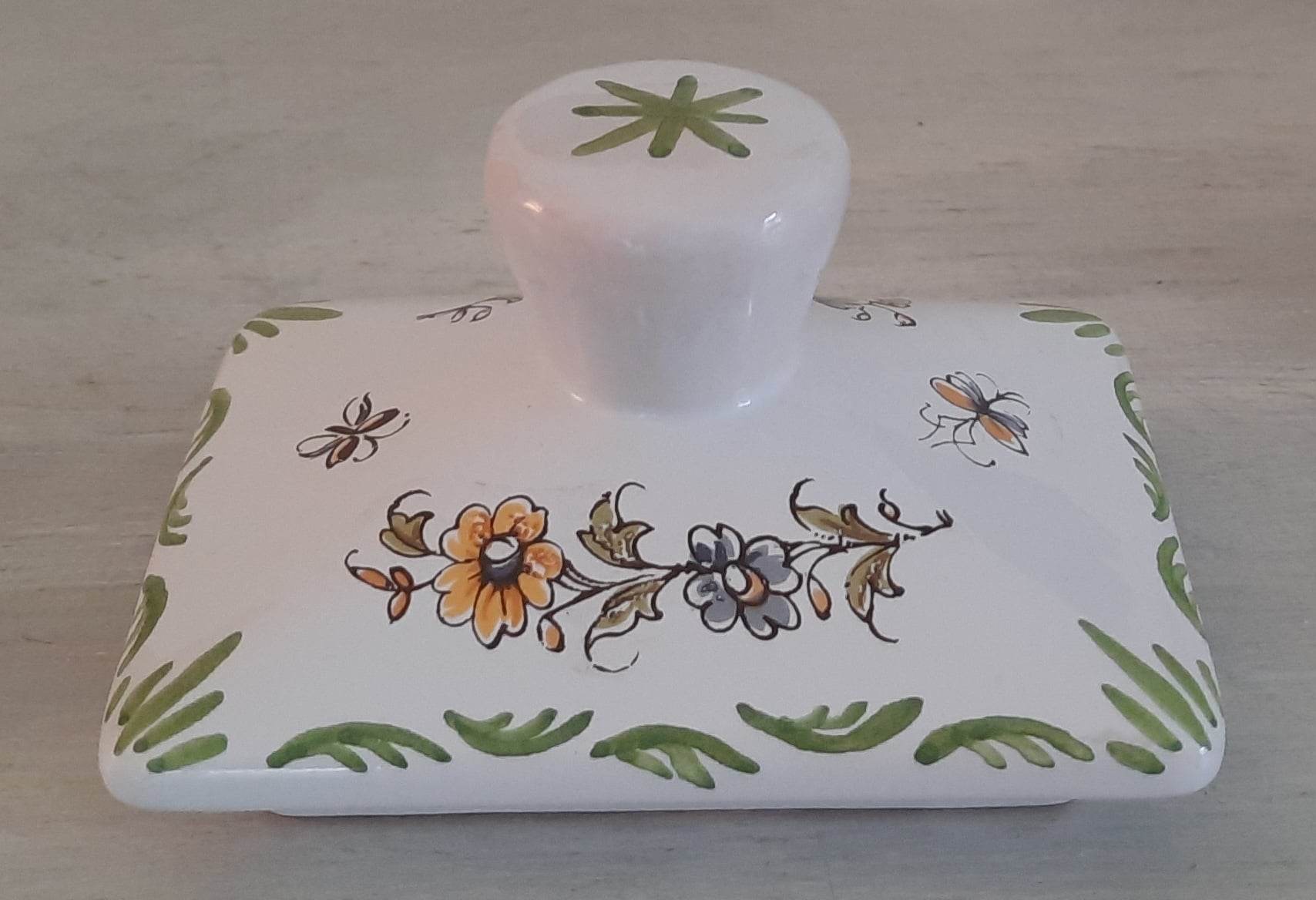 Apothecary pot "Rosemary" in faience of Moustiers