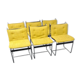 A set of 6 vintage  metal framed dinning chairs