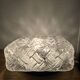 Vintage square ceiling light in woven moulded glass