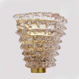 Pair of Mid-century Modern Italian "Rostrato" Murano Glass Sconces