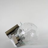 Chrome and molded glass wall lamp, 1970