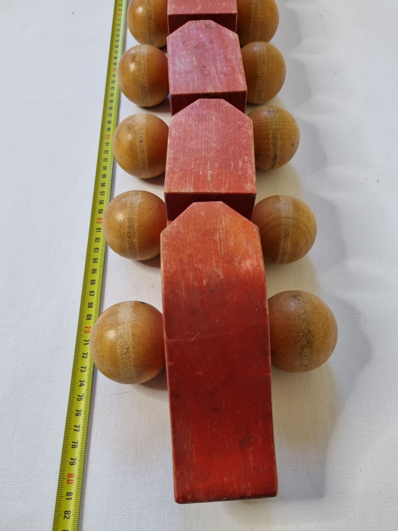 Vintage pulling toy, "centipede", 82 cm, made in Switzerland
