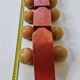 Vintage pulling toy, "centipede", 82 cm, made in Switzerland