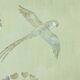 Painted canvas, or decorative panel, Parrots and foliage. Contemporary.