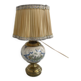 Antique lamp on earthenware vase attributed to Lunéville, monogram LN