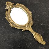 Brass hand mirror