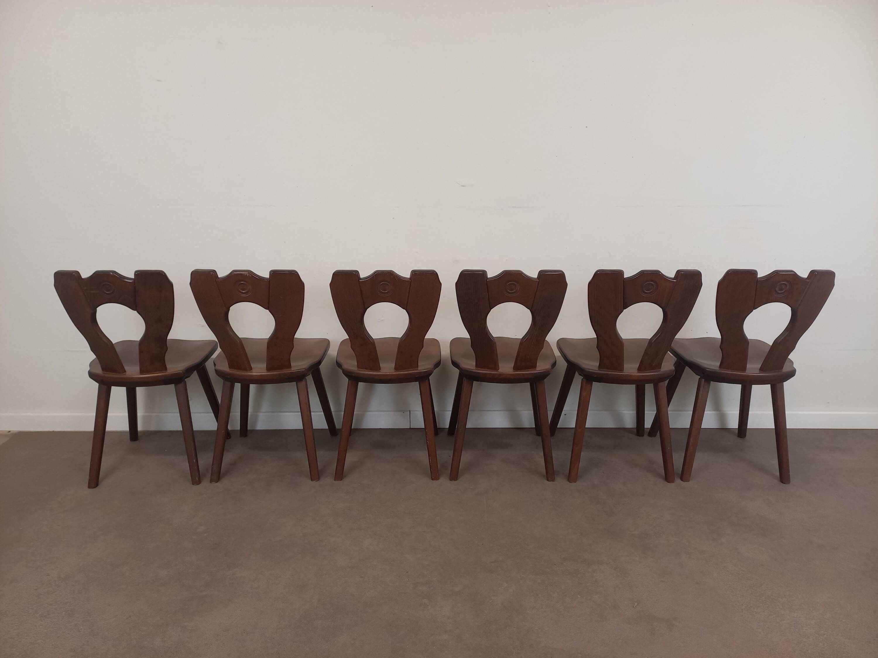 Set of 6 brutalist bistro chairs