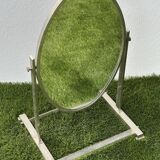 Table or dressing table mirror on stand in metal and wood, 1950