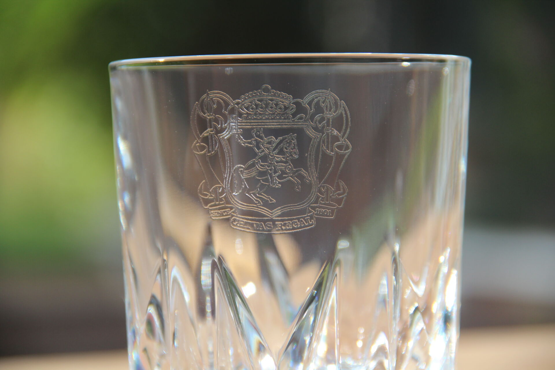 5 chivas Regal engraved vintage whiskey glasses