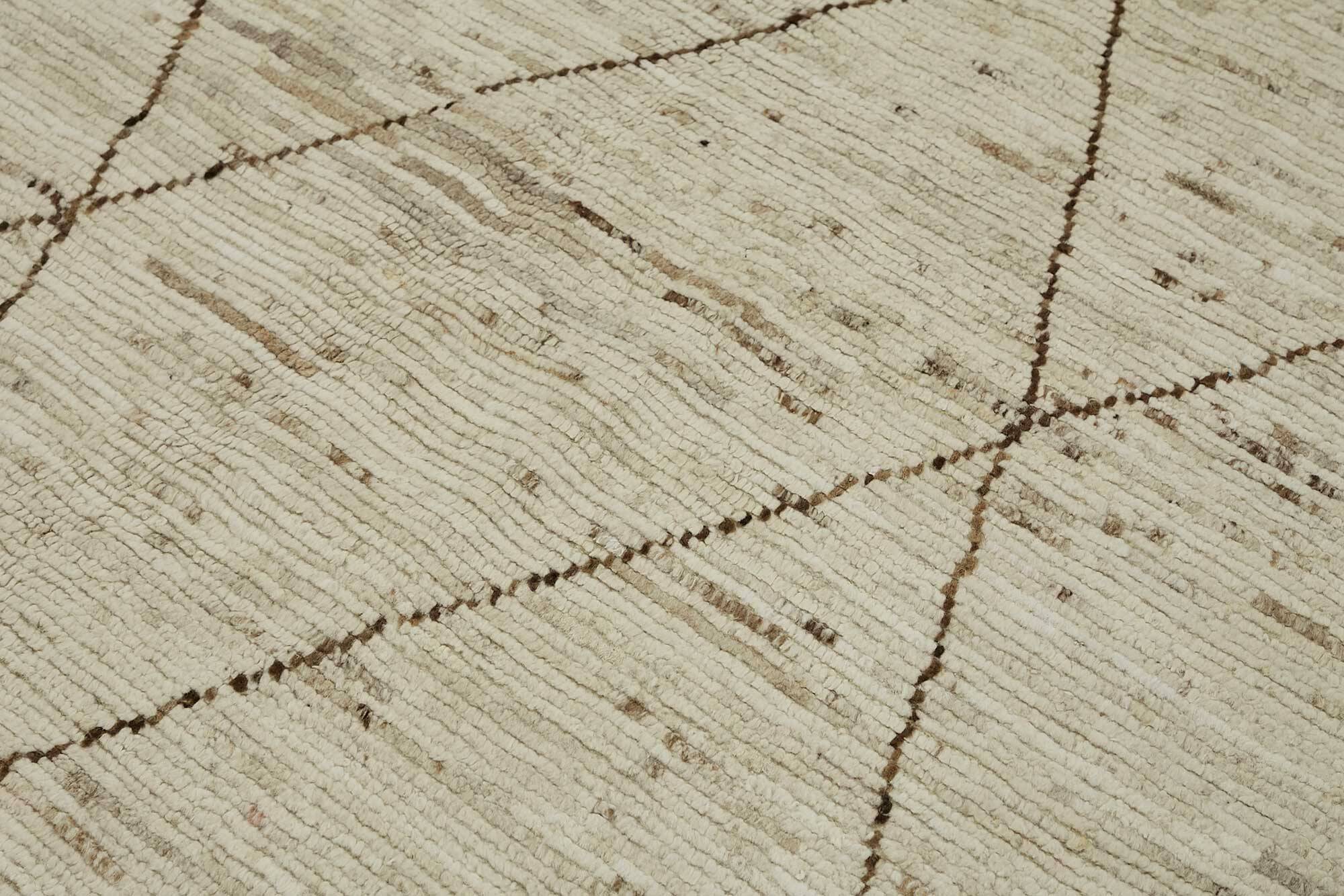 Handwoven Tribal One of a Kind 259 cm x 293 cm Beige Wool Carpet