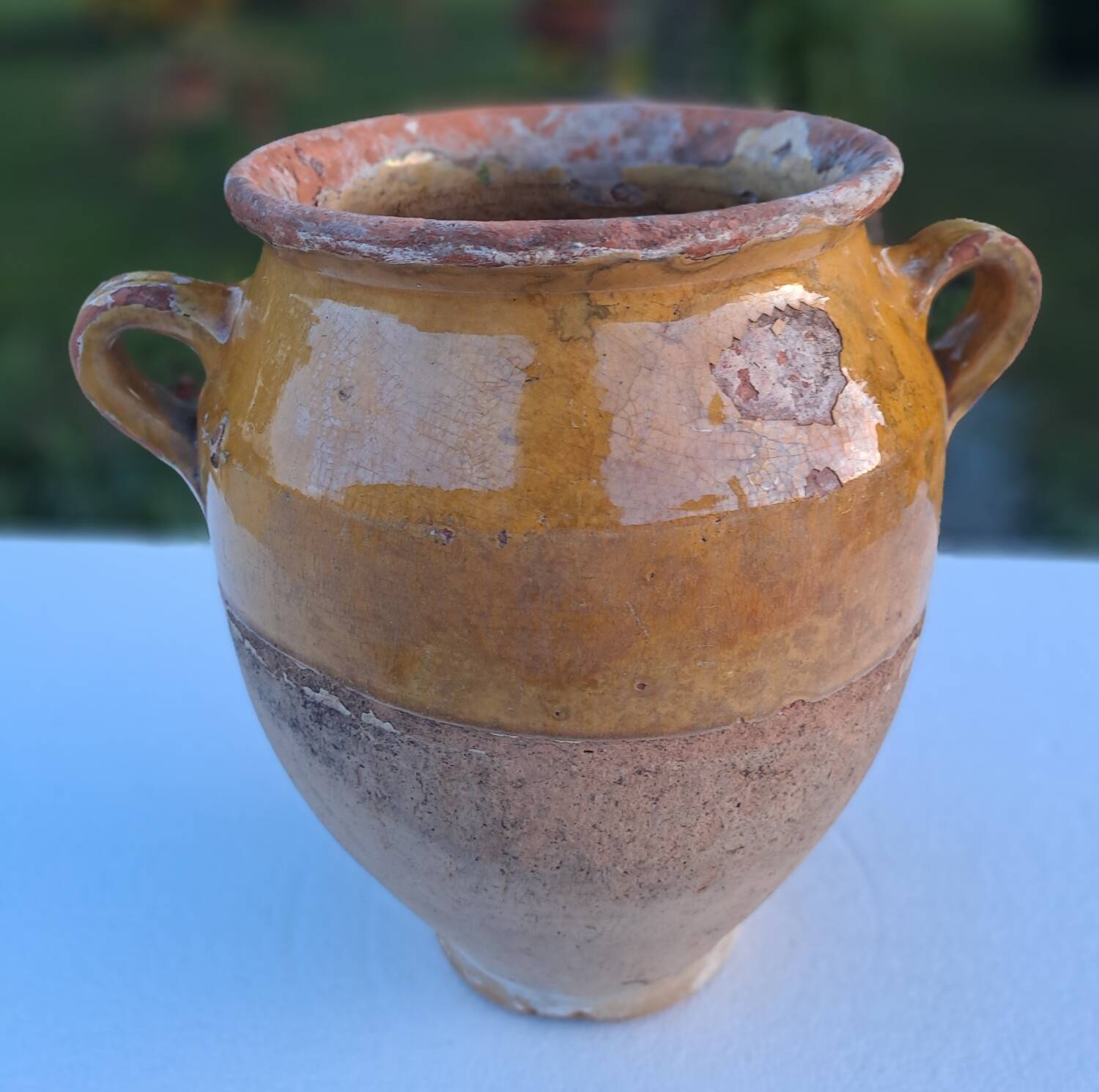 Pot à graisse vernissé jaune XIX ème Sud-ouest