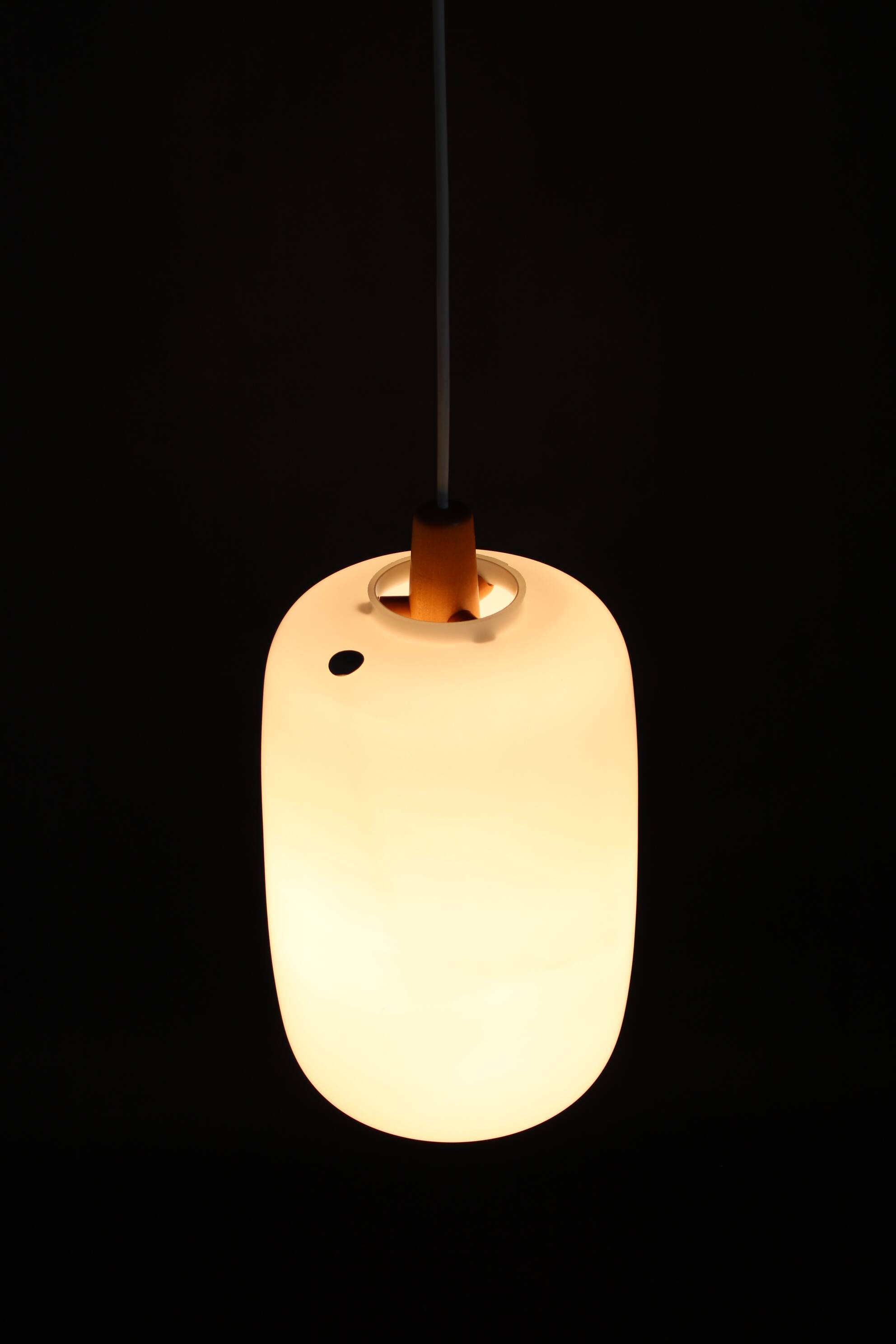1960s pendant glass lamp by uluv, czechoslovakia
