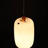 1960s pendant glass lamp by uluv, czechoslovakia