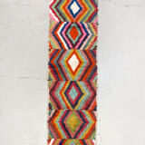 Moroccan Berber rug Boujaad with multicolored diamonds 336x82cm