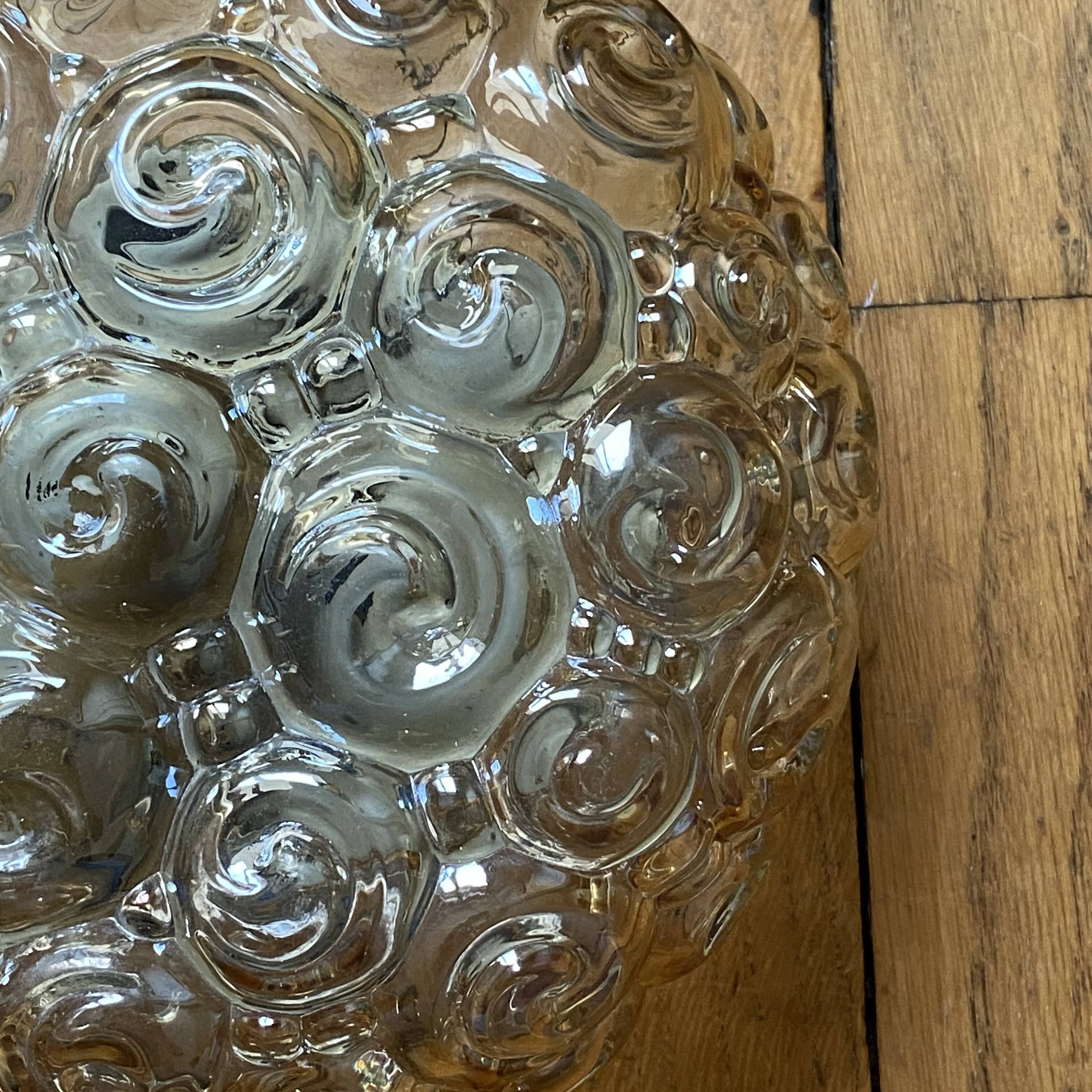 Antique wall light or ceiling fixture porthole Helena Tynell in gilded glass