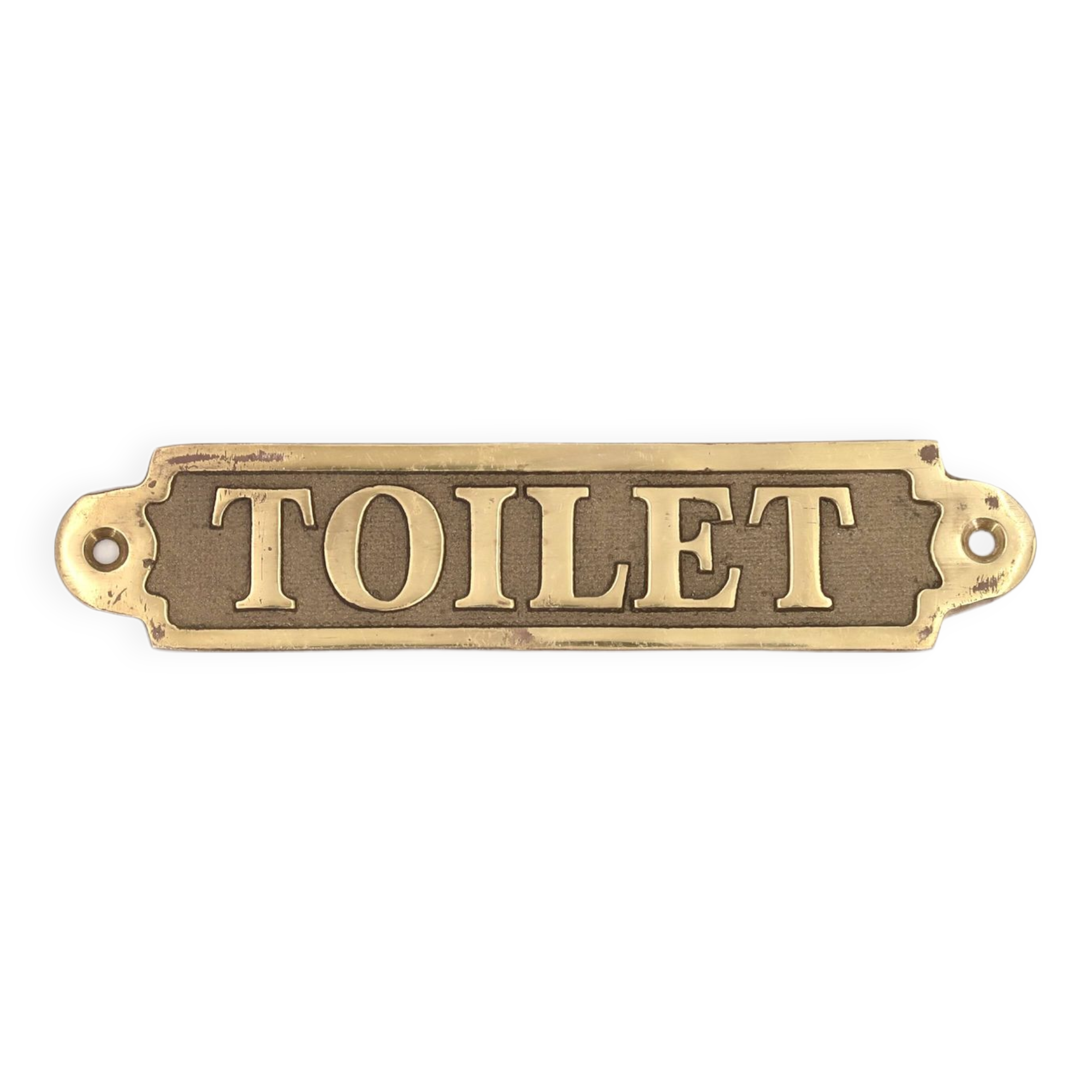 Toilet brass door plaque, 1970s