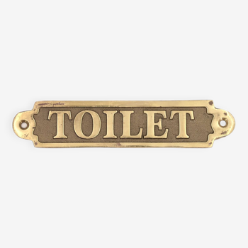 Toilet brass door plaque, 1970s