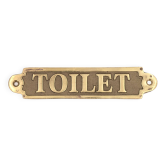Toilet brass door plaque, 1970s