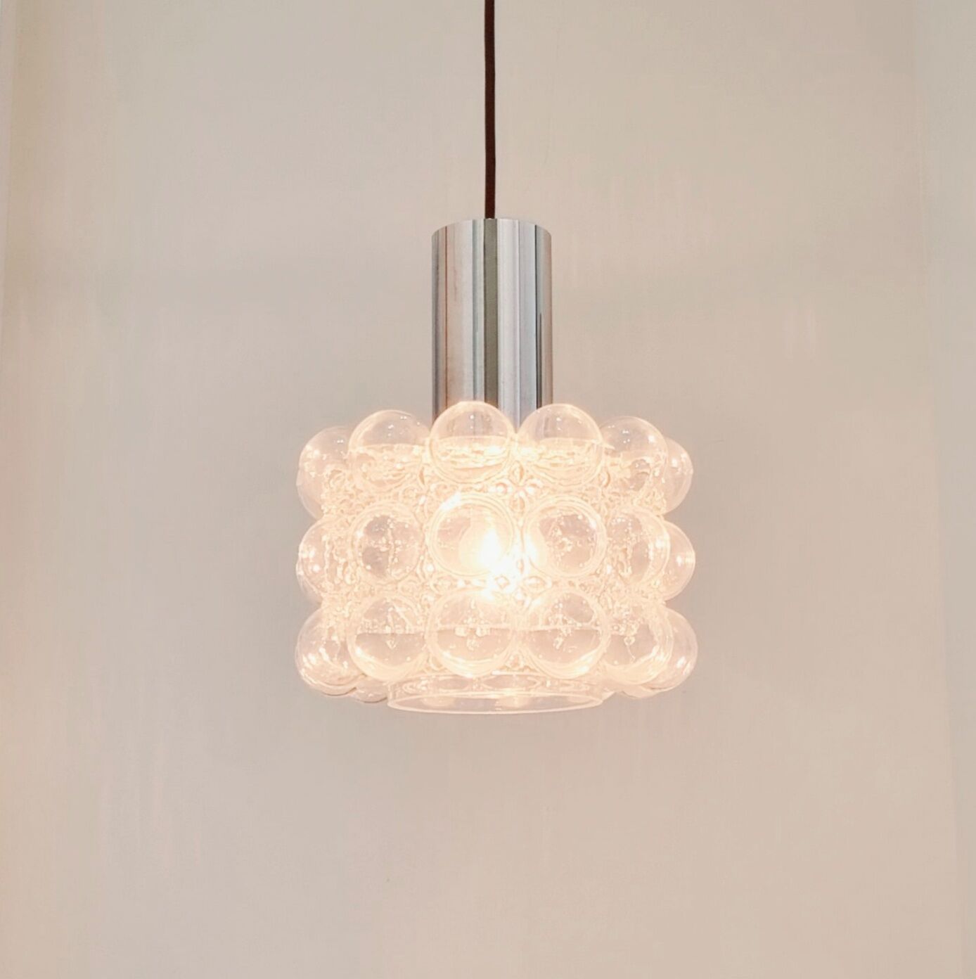 Mid-century modern bubble glass pendant/ceiling lamp by helena tynell for limburg, germany, 1960s