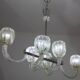 Amazing 6 Light BarovierArt Deco Chandelier, "Bullicante" Glass Murano, 194